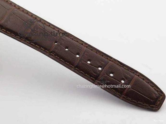 MIROTIME 0511 Sustainable Portuguese IW5444 SS White Dial RG Numbers On Brown Leather Strap A 7256
